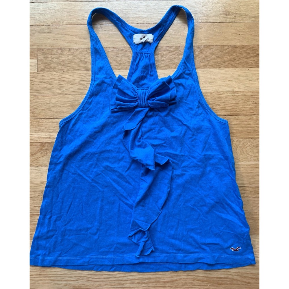 Hollister Women’s Tank Top Size S Blue Bow